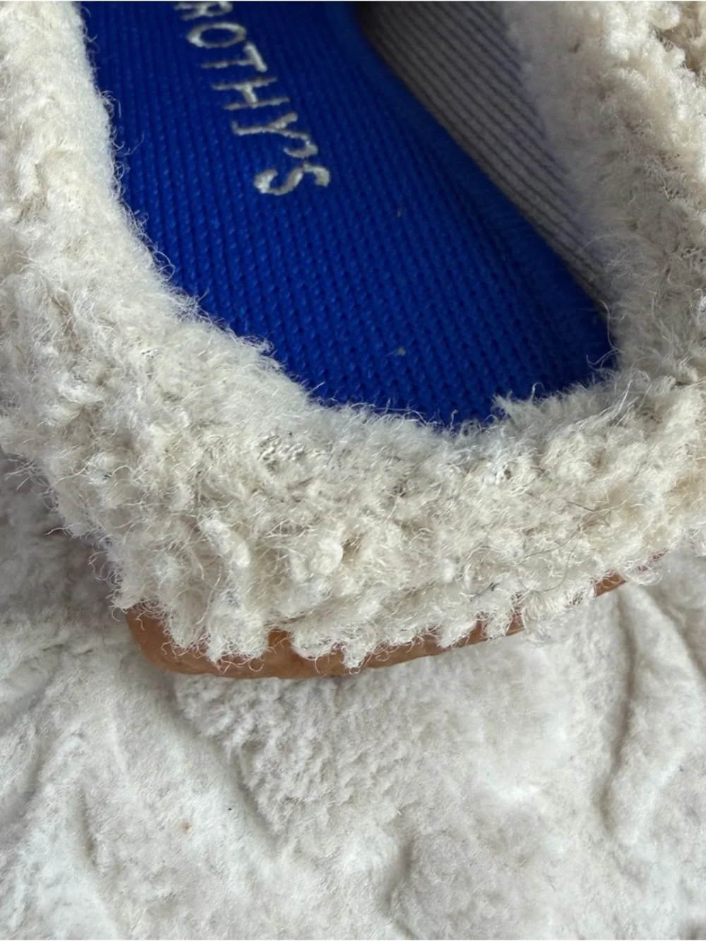Rothy's The Scuff Slipper Sz 6 Glacier Grey Wool Blend with Sherpa Lining READ - Picture 14 of 15
